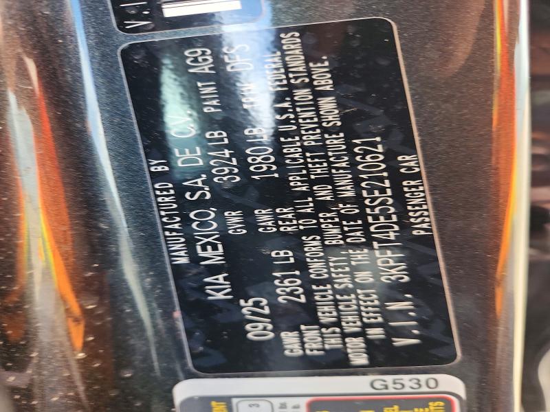 50159766 :رقم المزاد ، 3KPFT4DE5SE210621 vin ، 2025 Kia K4 مزاد بيع