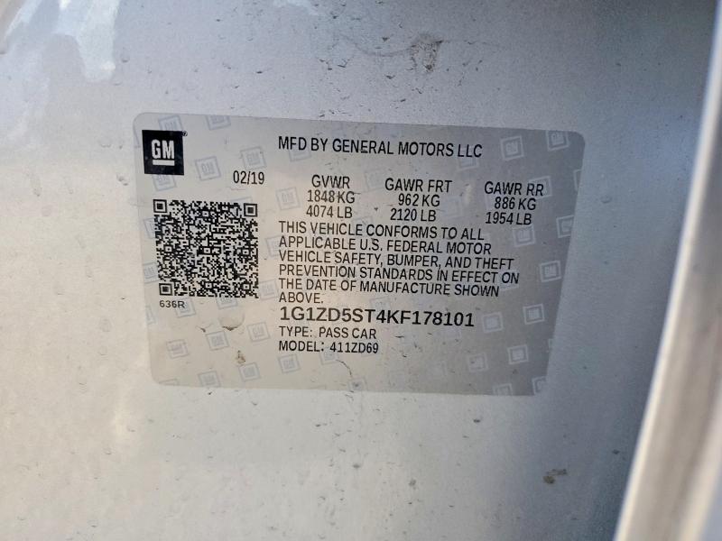 Aukcja sprzedaży 2019 Chevrolet Malibu, vin: 1G1ZD5ST4KF178101, numer aukcji: 48528336