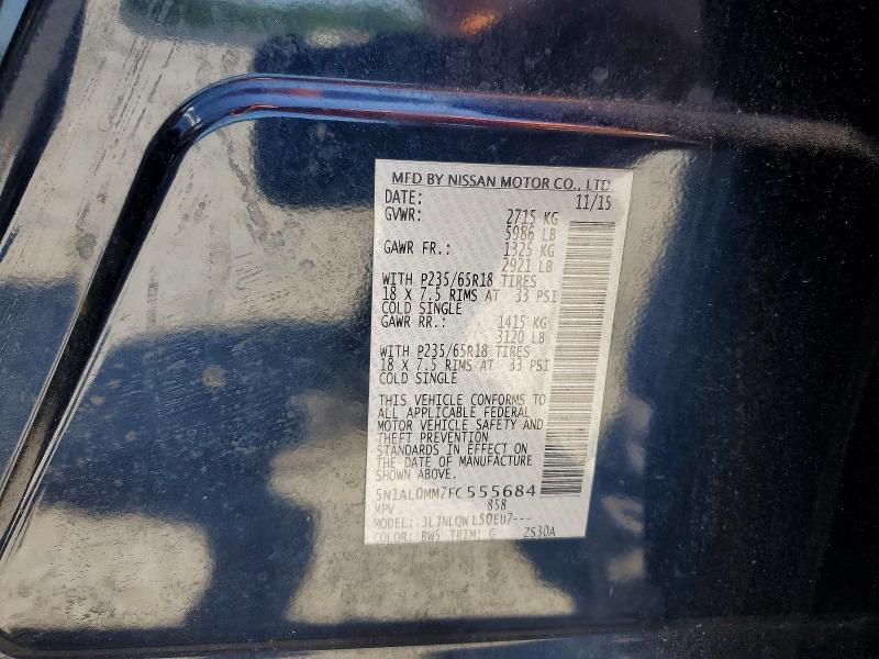 Продаж на аукціоні авто 2015 Infiniti Qx60, vin: 5N1AL0MM7FC555684, номер лоту: 51122296