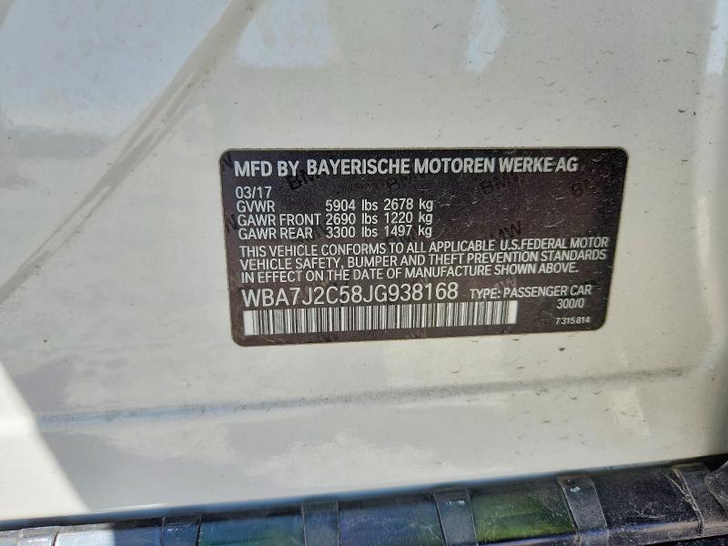 50885746 :رقم المزاد ، WBA7J2C58JG938168 vin ، 2018 Bmw 740 مزاد بيع