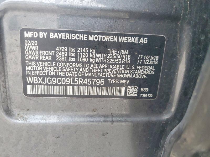 2020 Bmw X1 მანქანა იყიდება აუქციონზე, vin: WBXJG9C09L5R45796, აუქციონის ნომერი: 47771636