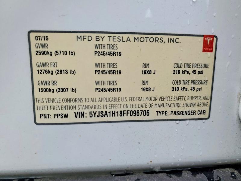 Продажа на аукционе авто 2015 Tesla Model S, vin: 5YJSA1H18FF096706, номер лота: 49381936