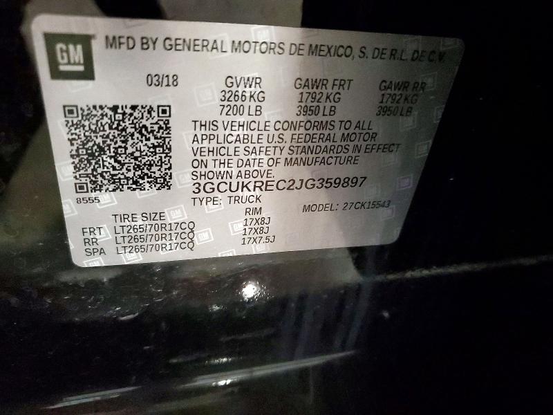 2018 Chevrolet Silverado მანქანა იყიდება აუქციონზე, vin: 3GCUKREC2JG359897, აუქციონის ნომერი: 46779686