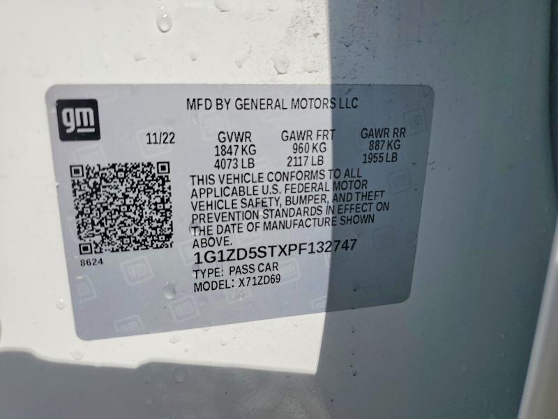 Продаж на аукціоні авто 2023 Chevrolet Malibu, vin: 1G1ZD5STXPF132747, номер лоту: 50931006
