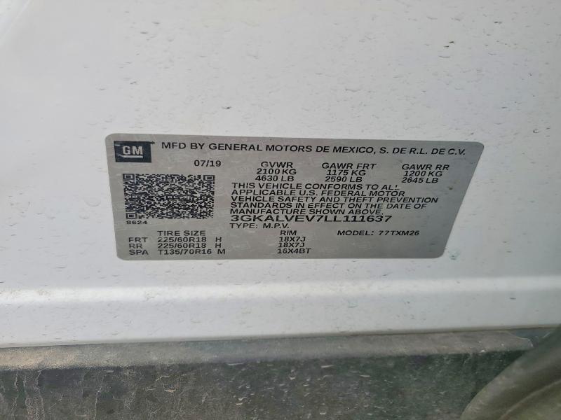 Aukcja sprzedaży 2020 Gmc Terrain, vin: 3GKALVEV7LL111637, numer aukcji: 48993556