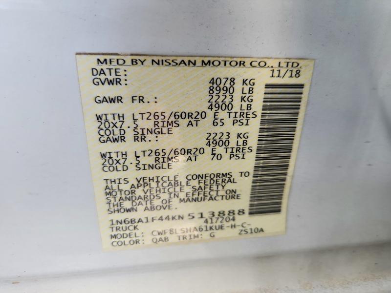 Продажа на аукционе авто 2019 Nissan Titan Xd, vin: 1N6BA1F44KN513888, номер лота: 49747866