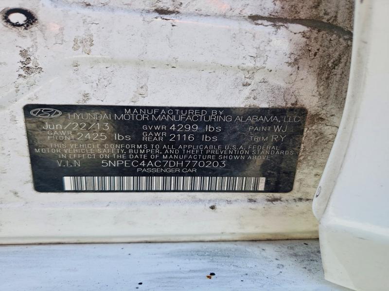48295086 :رقم المزاد ، 5NPEC4AC7DH770203 vin ، 2013 Hyundai Sonata مزاد بيع