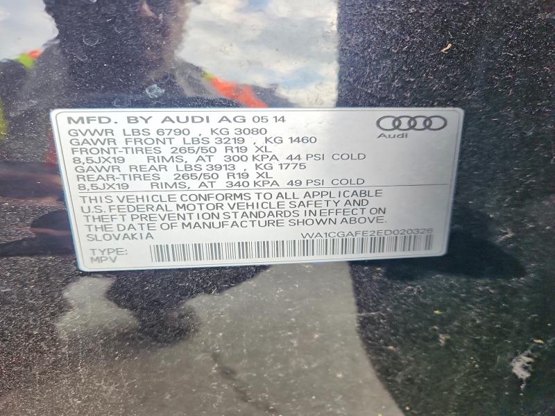 45993086 :رقم المزاد ، WA1CGAFE2ED020326 vin ، 2014 Audi Q7 مزاد بيع
