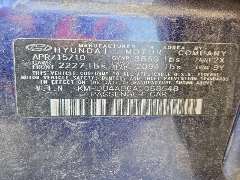 Продаж на аукціоні авто 2010 Hyundai Elantra, vin: KMHDU4AD6AU068548, номер лоту: 51126956