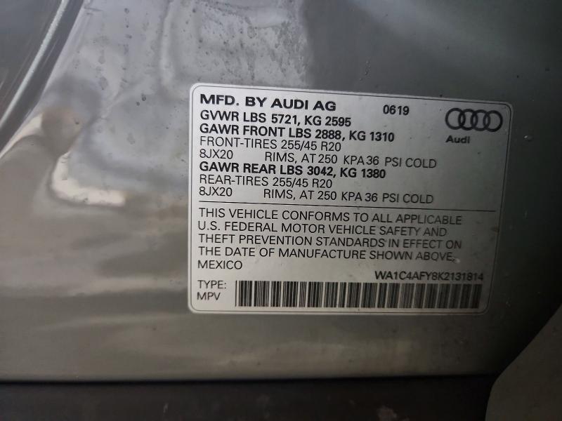 Продаж на аукціоні авто 2019 Audi Sq5, vin: WA1C4AFY8K2131814, номер лоту: 48635156