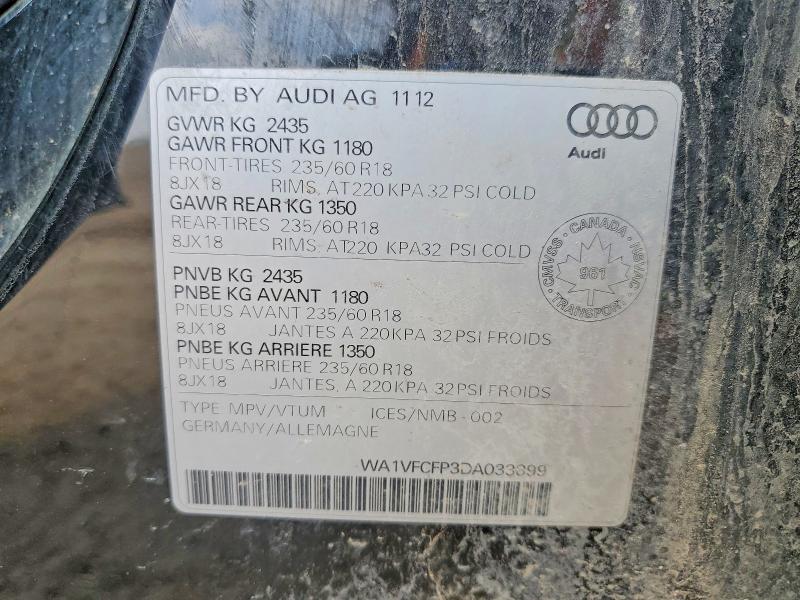 Aukcja sprzedaży 2013 Audi Q5, vin: WA1VFCFP3DA033899, numer aukcji: 48813666