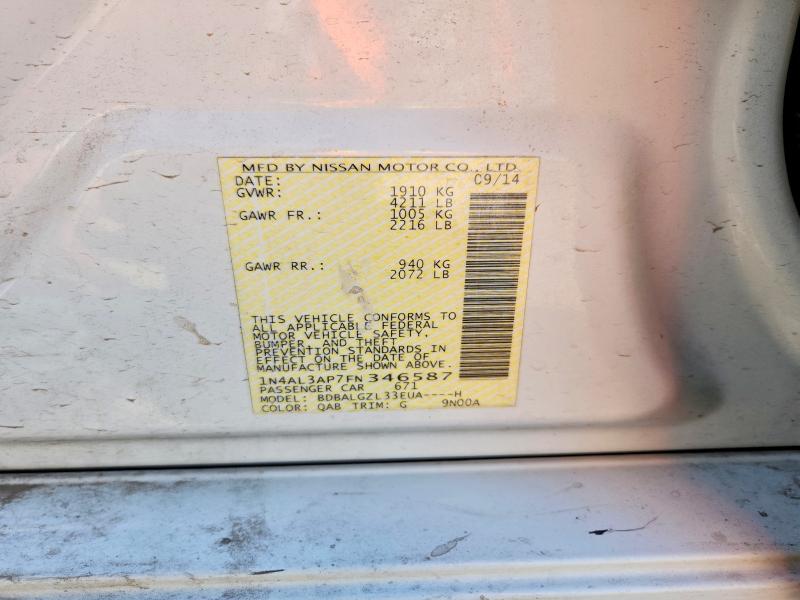 Продажа на аукционе авто 2015 Nissan Altima, vin: 1N4AL3AP7FN346587, номер лота: 51436086