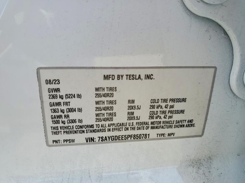 Продажа на аукционе авто 2023 Tesla Model Y, vin: 7SAYGDEE5PF850781, номер лота: 48694326