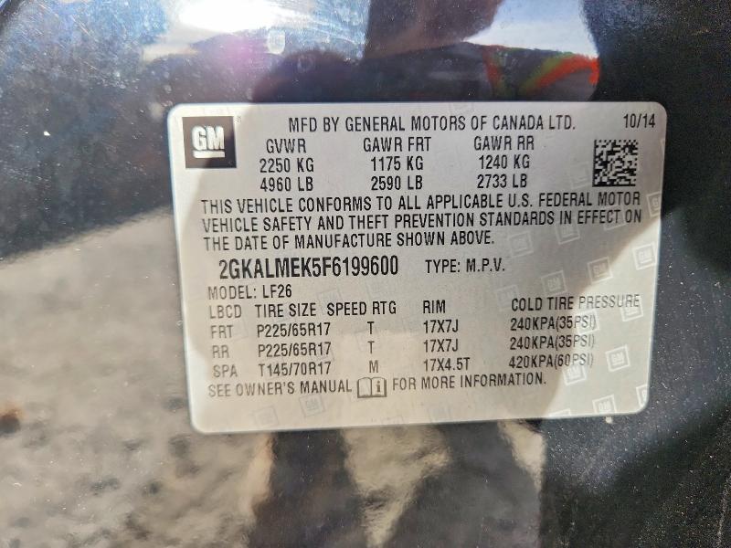 Продаж на аукціоні авто 2015 Gmc Terrain, vin: 2GKALMEK5F6199600, номер лоту: 48464716