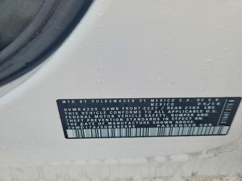 Aukcja sprzedaży 2016 Volkswagen Jetta, vin: 3VWD17AJ3GM390899, numer aukcji: 49803526