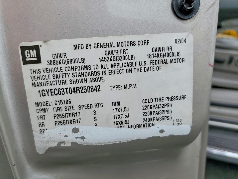 Aukcja sprzedaży 2004 Cadillac Escalade, vin: 1GYEC63T04R250842, numer aukcji: 50301106