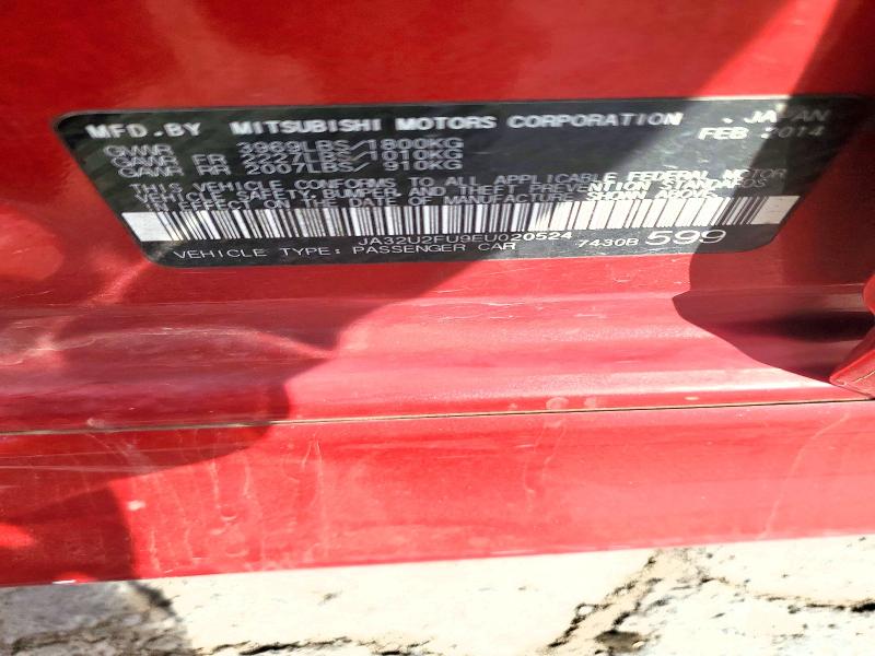 Продаж на аукціоні авто 2014 Mitsubishi Lancer, vin: JA32U2FU9EU020524, номер лоту: 50118356
