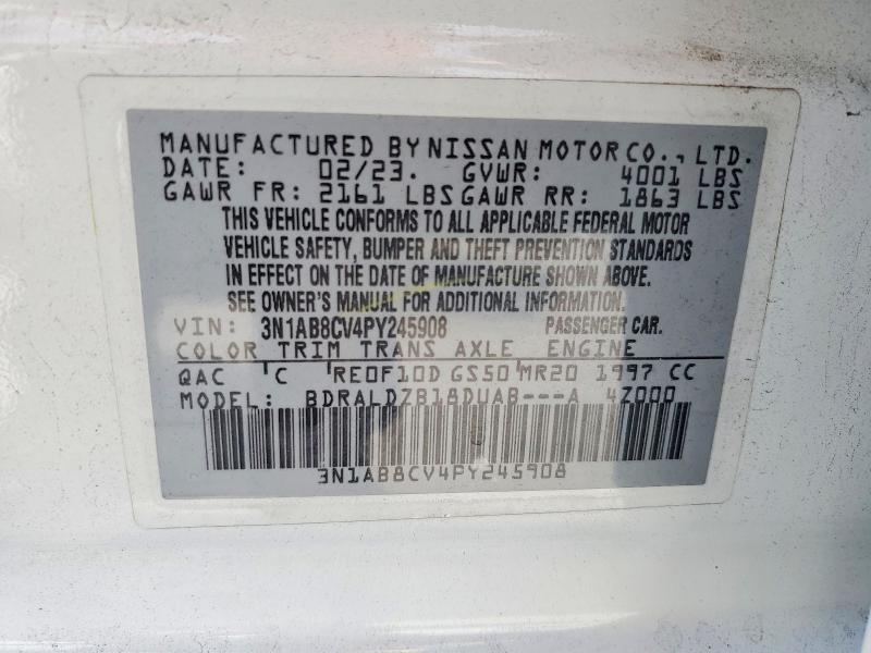 Продаж на аукціоні авто 2023 Nissan Sentra, vin: 3N1AB8CV4PY245908, номер лоту: 51963526