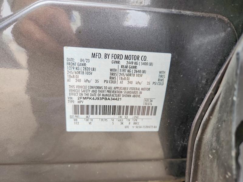 2023 Ford Edge მანქანა იყიდება აუქციონზე, vin: 2FMPK4J93PBA34421, აუქციონის ნომერი: 48786226