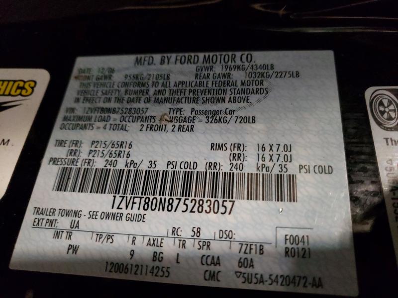 Aukcja sprzedaży 2007 Ford Mustang, vin: 1ZVFT80N875283057, numer aukcji: 48752826
