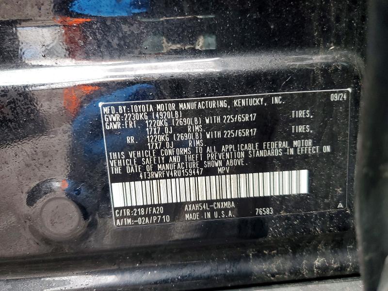 48157936 :رقم المزاد ، 4T3RWRFV4RU159447 vin ، 2024 Toyota Rav4 Hybrid مزاد بيع