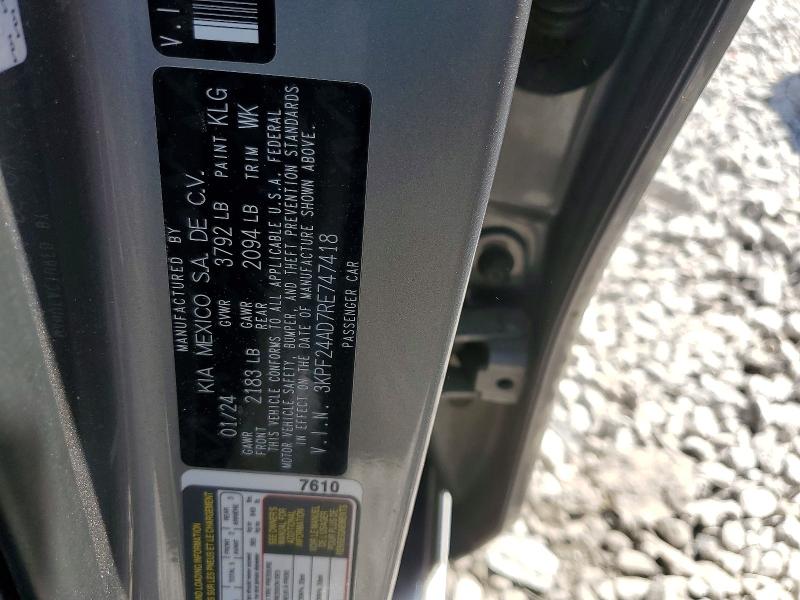 Продаж на аукціоні авто 2024 Kia Forte, vin: 3KPF24AD7RE747418, номер лоту: 48676736