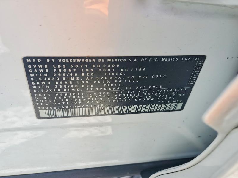 2023 Volkswagen Tiguan მანქანა იყიდება აუქციონზე, vin: 3VV4B7AX1PM020928, აუქციონის ნომერი: 50793936