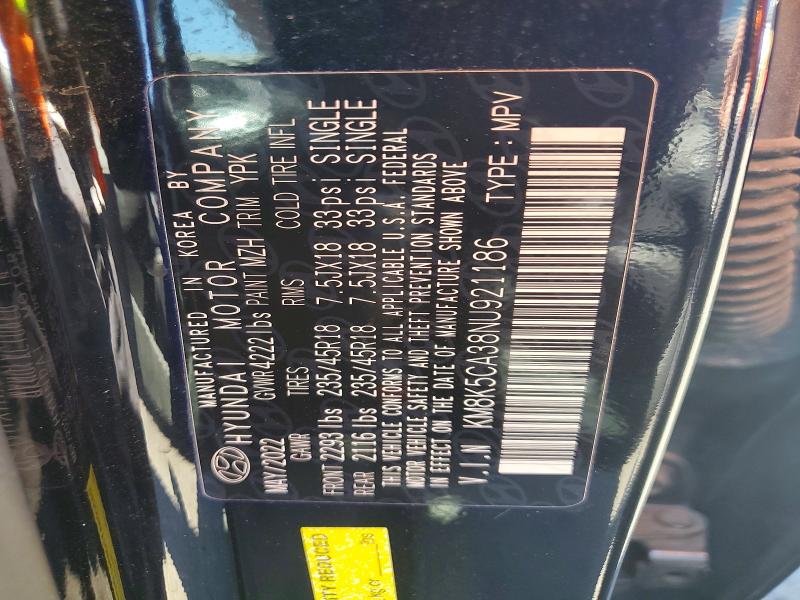 Aukcja sprzedaży 2022 Hyundai Kona, vin: KM8K5CA38NU921186, numer aukcji: 49632236