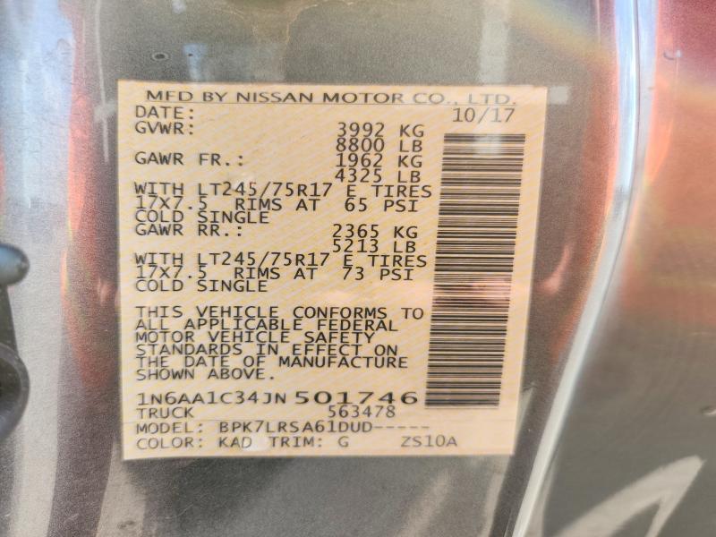 Продажа на аукционе авто 2018 Nissan Titan Xd, vin: 1N6AA1C34JN501746, номер лота: 51011326