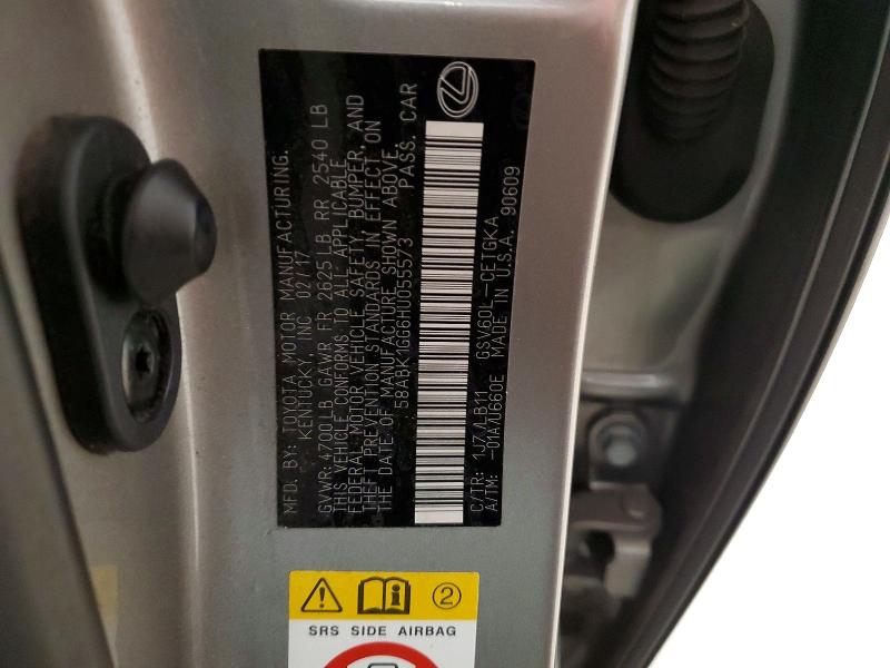 Продаж на аукціоні авто 2017 Lexus Es, vin: 58ABK1GG6HU055573, номер лоту: 51455786