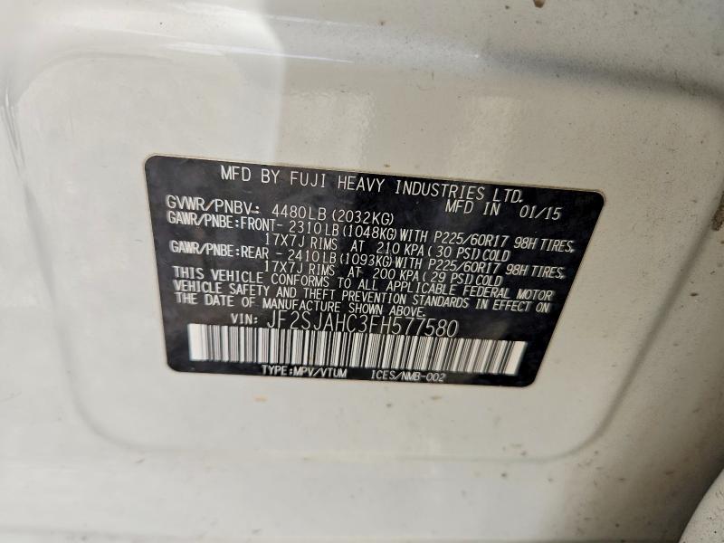 Aukcja sprzedaży 2015 Subaru Forester, vin: JF2SJAHC3FH577580, numer aukcji: 49001406