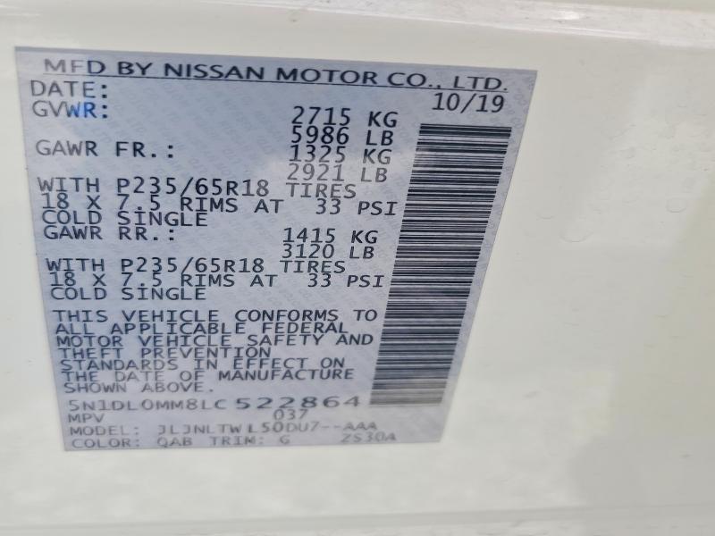 Продаж на аукціоні авто 2020 Infiniti Qx60, vin: 5N1DL0MM8LC522864, номер лоту: 48890146