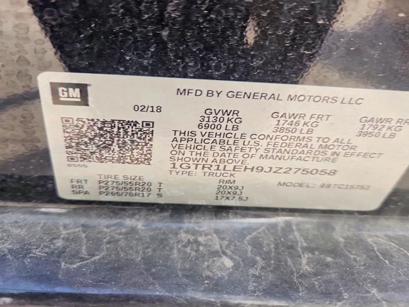 48265906 :رقم المزاد ، 1GTR1LEH9JZ275058 vin ، 2018 Gmc Sierra مزاد بيع