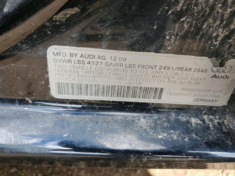 2010 Audi A4 მანქანა იყიდება აუქციონზე, vin: WAUFFAFL9AN042460, აუქციონის ნომერი: 49854536