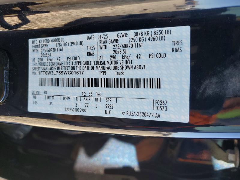 Aukcja sprzedaży 2025 Ford F150, vin: 1FT6W3L75SWG01617, numer aukcji: 48509676