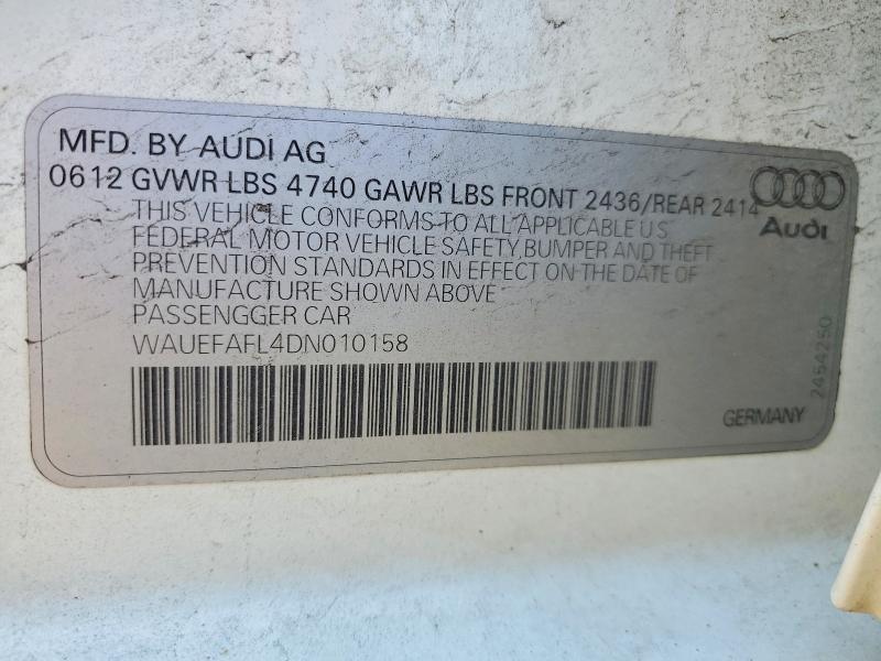 51025546 :رقم المزاد ، WAUEFAFL4DN010158 vin ، 2013 Audi A4 مزاد بيع