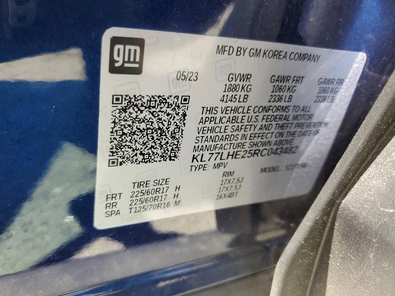 48689716 :رقم المزاد ، KL77LHE25RC043482 vin ، 2024 Chevrolet Trax مزاد بيع