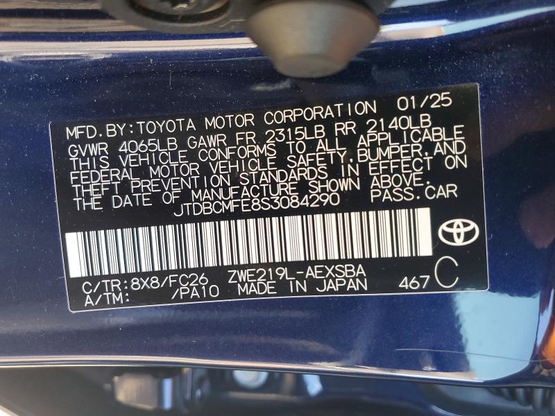 Продажа на аукционе авто 2025 Toyota Corolla Hybrid, vin: JTDBCMFE8S3084290, номер лота: 51497776