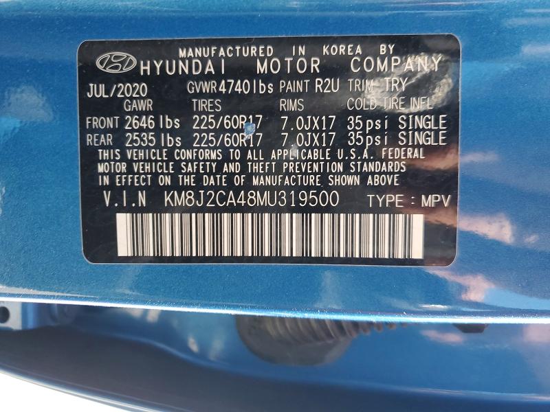 Aukcja sprzedaży 2021 Hyundai Tucson, vin: KM8J2CA48MU319500, numer aukcji: 49480506