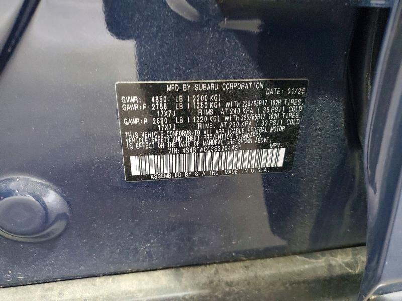 Aukcja sprzedaży 2025 Subaru Outback, vin: 4S4BTACC3S3204431, numer aukcji: 51543026