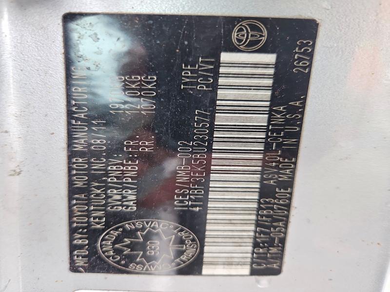 49460636 :رقم المزاد ، 4T1BF3EK5BU230577 vin ، 2011 Toyota Camry مزاد بيع