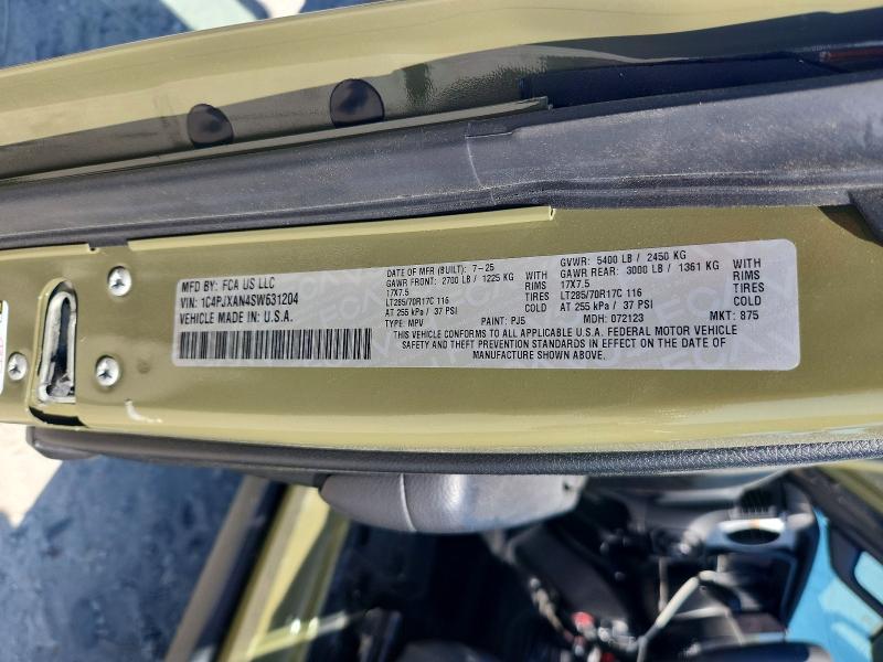 49824786 :رقم المزاد ، 1C4PJXAN4SW631204 vin ، 2025 Jeep Wrangler مزاد بيع