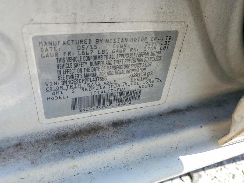 49636796 :رقم المزاد ، 3N1CE2CP2FL437855 vin ، 2015 Nissan Versa Note مزاد بيع