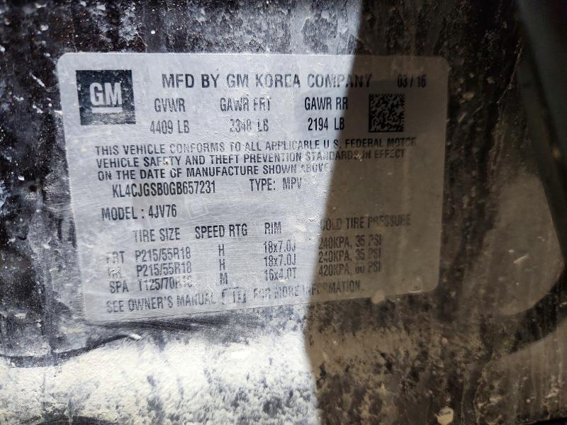 Aukcja sprzedaży 2016 Buick Encore, vin: KL4CJGSB0GB657231, numer aukcji: 50072636