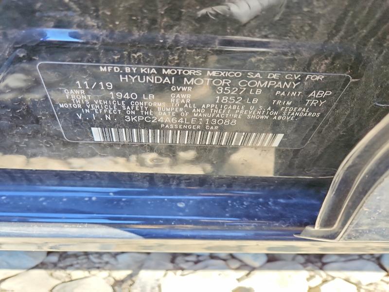 Aukcja sprzedaży 2020 Hyundai Accent, vin: 3KPC24A64LE113088, numer aukcji: 49080986