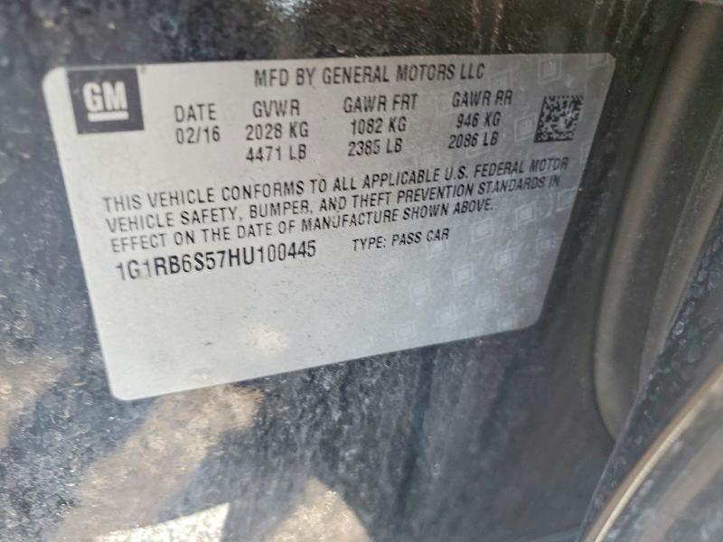 Aukcja sprzedaży 2017 Chevrolet Volt, vin: 1G1RB6S57HU100445, numer aukcji: 48442746