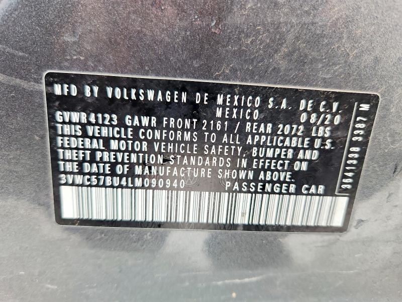 Продажа на аукционе авто 2020 Volkswagen Jetta, vin: 3VWC57BU4LM090940, номер лота: 50906566