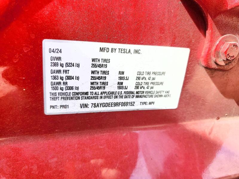Aukcja sprzedaży 2024 Tesla Model Y, vin: 7SAYGDEE9RF069152, numer aukcji: 50948496