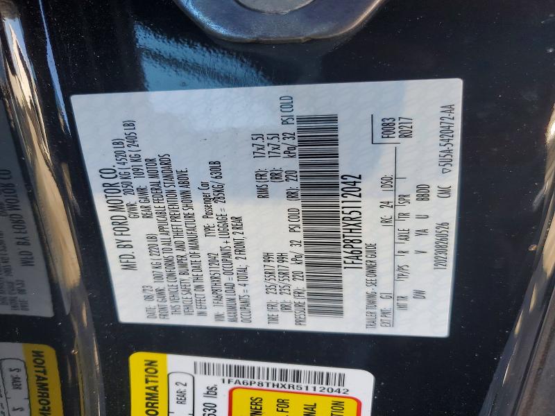 Продажа на аукционе авто 2024 Ford Mustang, vin: 1FA6P8THXR5112042, номер лота: 48016056
