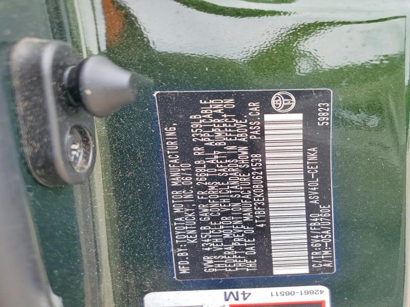 2011 Toyota Camry მანქანა იყიდება აუქციონზე, vin: 4T1BF3EK0BU621538, აუქციონის ნომერი: 51331216